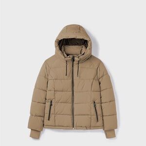 Noize Gracie Hooded Tan Puffer Coat size small